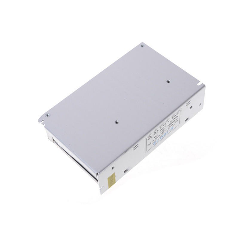 Sursa alimentare 180W 12V vedere spate cu eticheta tehnica si gauri fixare carcasa