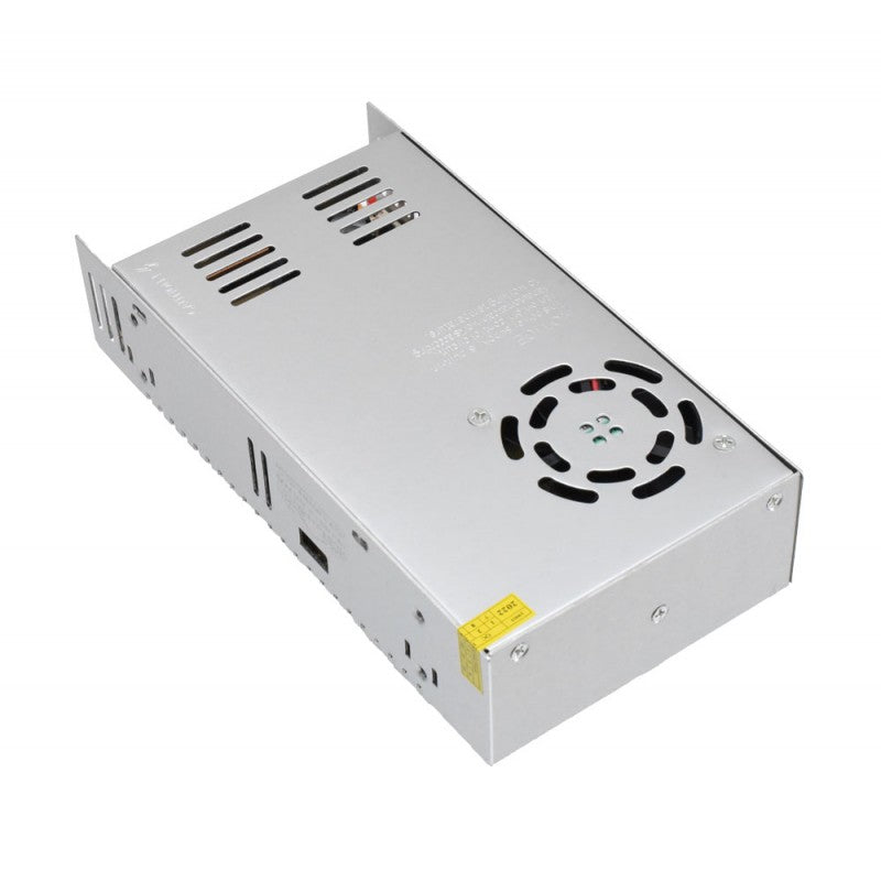 Sursa alimentare metalica 360W 18V, vedere lateral-spate cu grile ventilatie si ventilator integrat