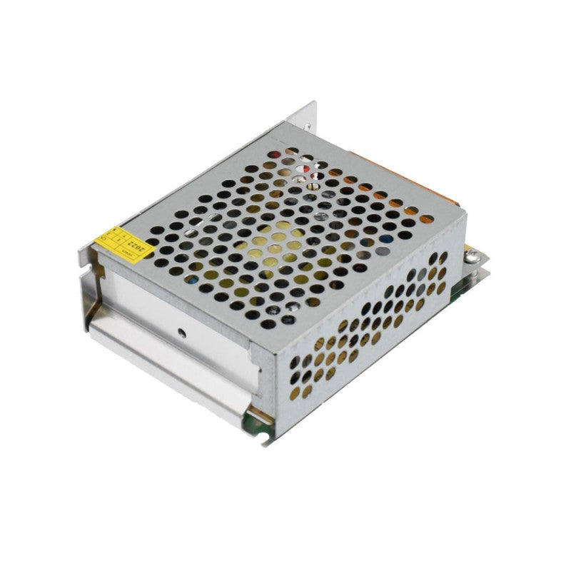 Sursa alimentare 55W 18V DC, vedere din spate cu carcasa metalica perforata pentru racire pasiva