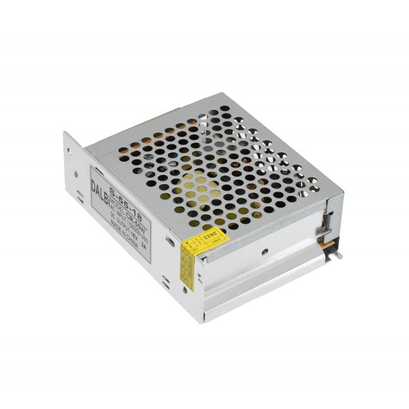 Sursa alimentare 55W 18V DC 3A, carcasa metalica perforata compacta pentru benzi LED si camere supraveghere