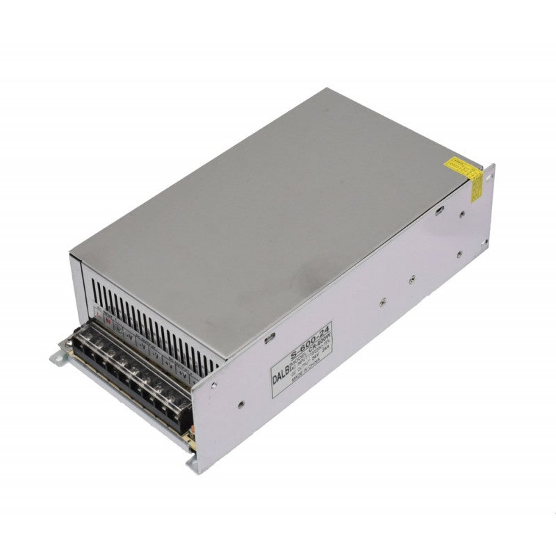 Sursa alimentare 600W 24V cu borne de conectare multiple vizibile pe partea frontala
