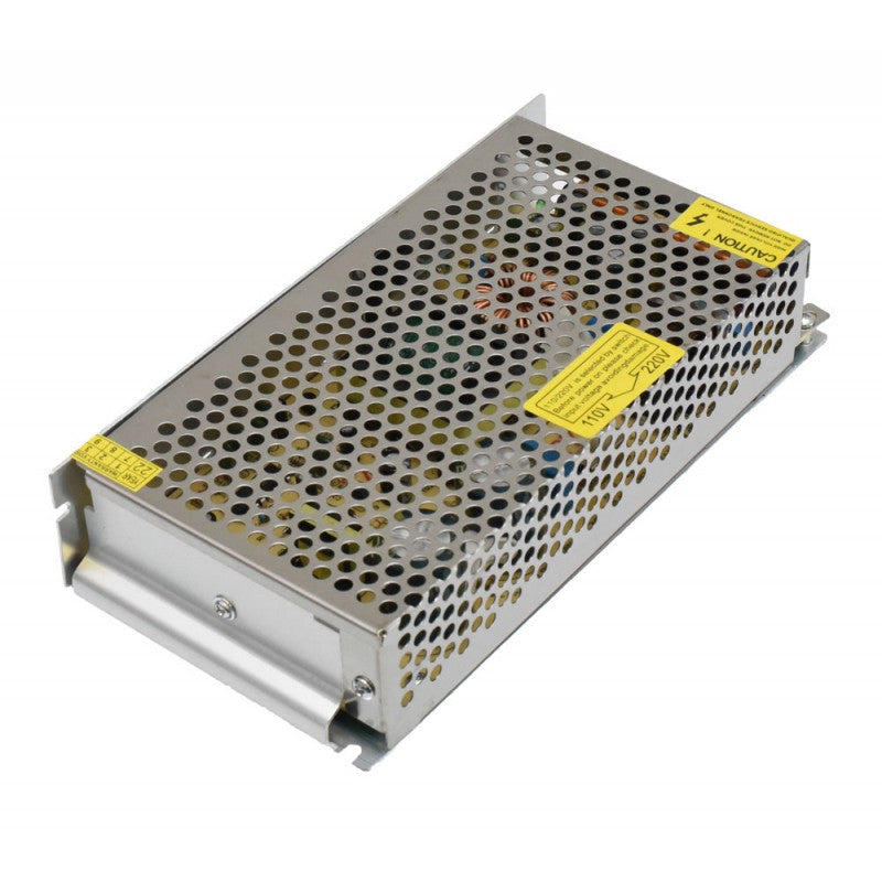 Sursa de alimentare slim 180W, vedere de sus cu carcasa metalica perforata pentru racire pasiva