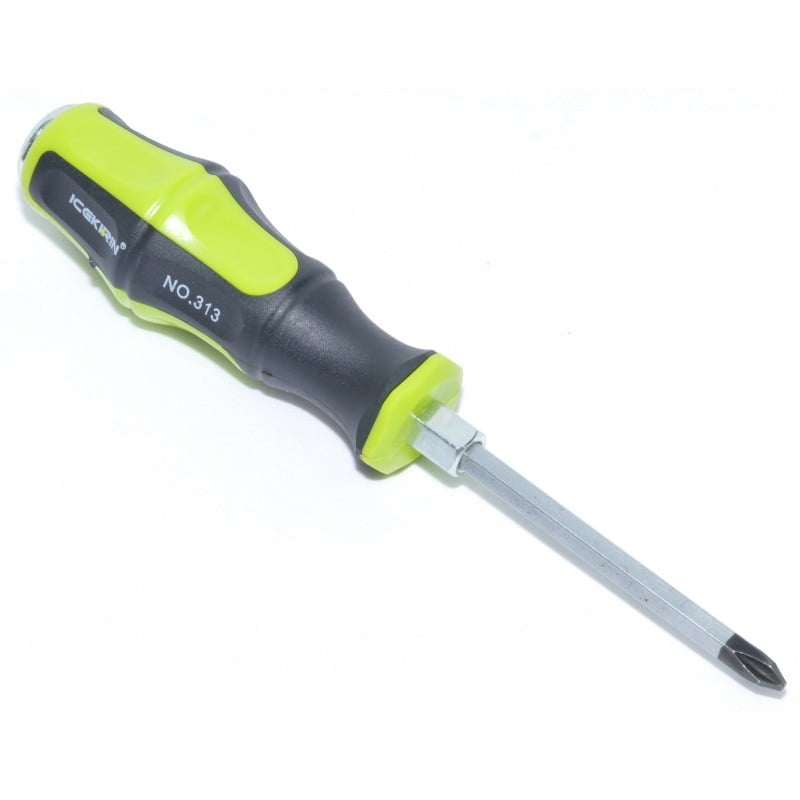 Surubelnita mecanica cu varf stea 6x4, tija Chrome-Vanadium magnetica, maner cauciucat bicolor verde-negru