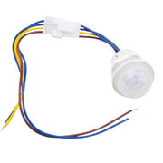 Senzor PIR compact 110-220V cu 4 fire, detectie miscare pana la 6m, unghi 120 grade, montaj incastrat 20mm