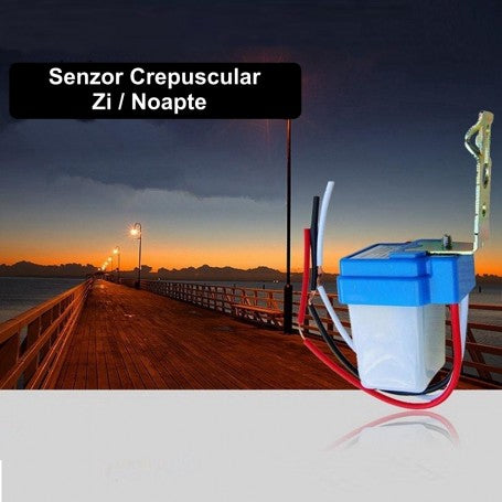 Senzor crepuscular zi-noapte 24V montat pe stalp, activare automata iluminat la apus