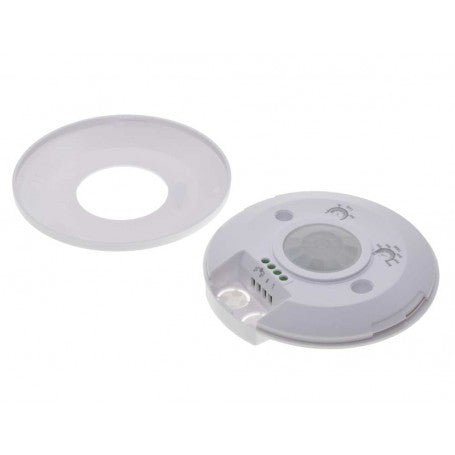 Senzor de miscare slim demontat, corpul principal si capacul transparent separat