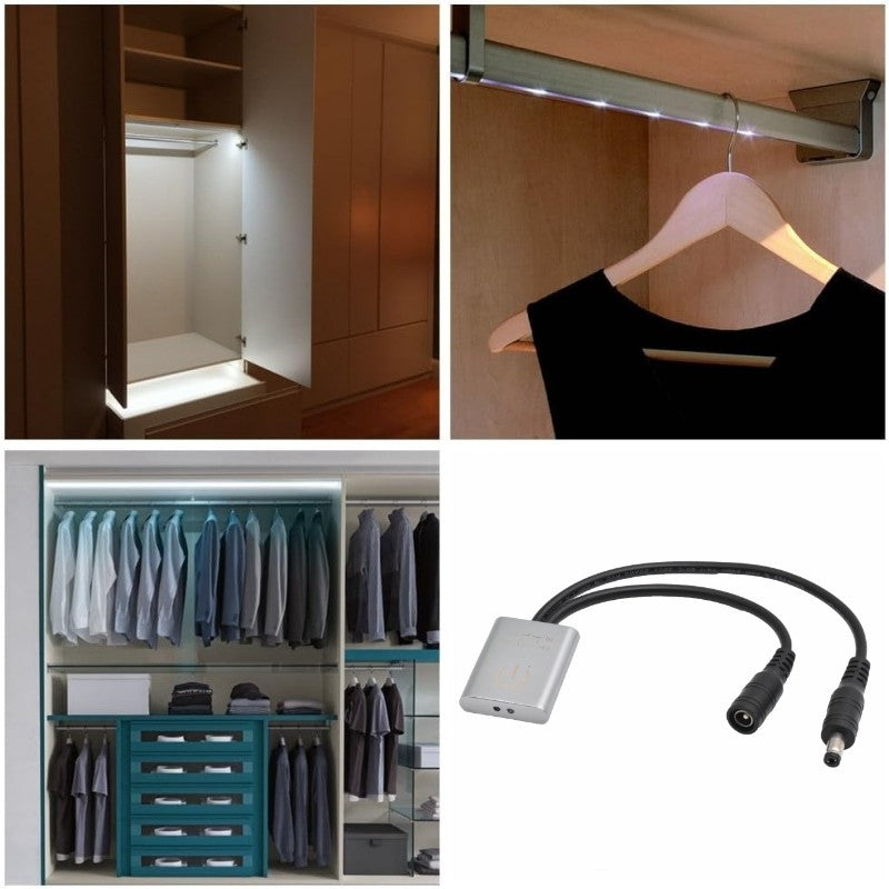 Senzor IR de mobila utilizat pentru iluminat dulap garderoba si bara umerase cu banda LED