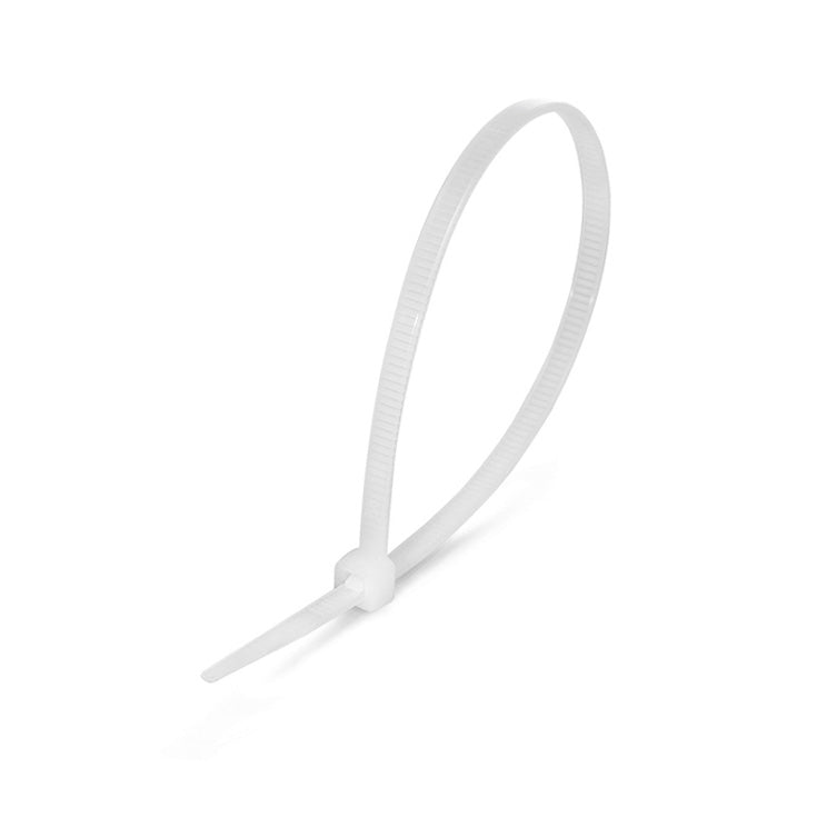 Colier plastic autoblocant alb 2.5mm x 100mm pentru organizare cabluri, set 100 bucati