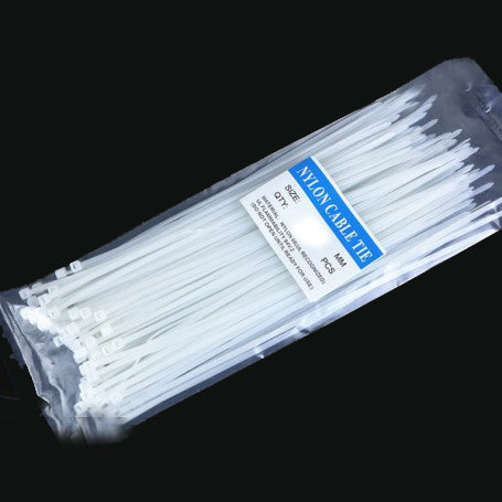 Coliere plastic nylon 4.8x350mm ambalate in pachet, 100 bucati, albe