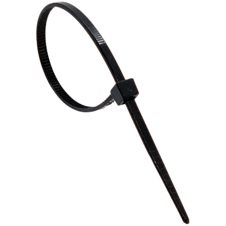Colier plastic negru detaliu mecanism autoblocare cu dinti