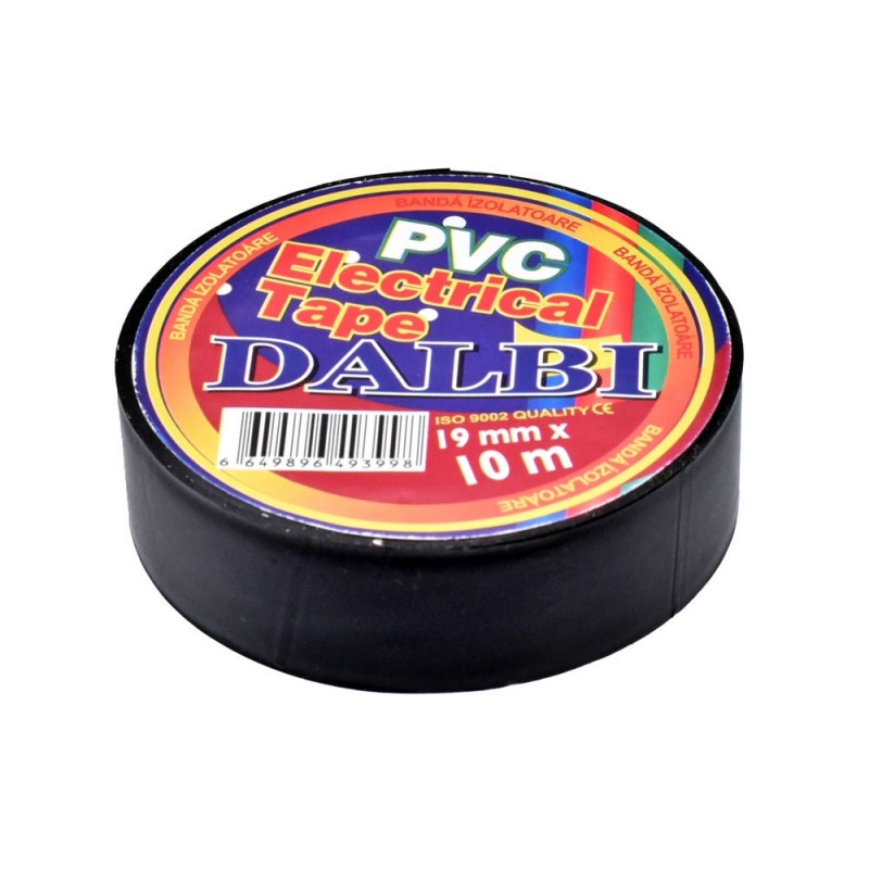 banda izolatoare PVC ignifuga negra, latime 19mm, lungime 10m per rola