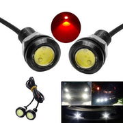 Set 2 leduri auto 9W 12V diametru 18mm rosu, pentru stop sau semnalizare, cu lupa integrata si cablu