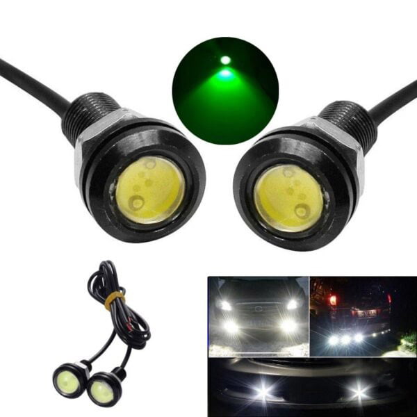 Set 2 LED auto eagle eye 9W verde, lumina concentrata si aplicatii pe vehicul noaptea