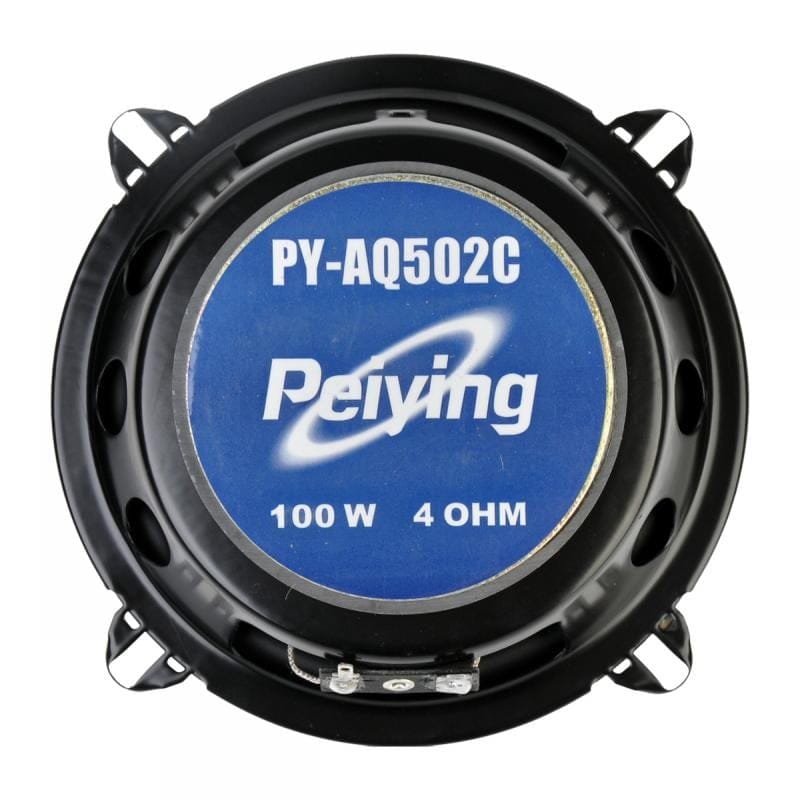 Spatele difuzorului auto coaxial 100W, 4 ohm, cu eticheta tehnica vizibila