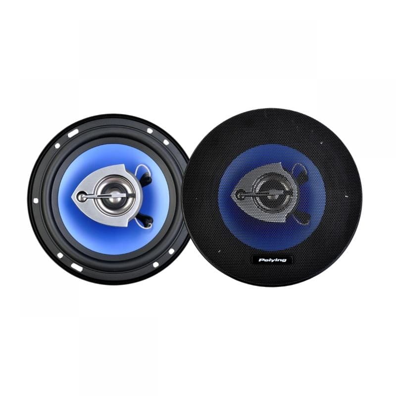 Difuzoare auto triaxiale 6 inch vazute din fata, cu si fara grila de protectie