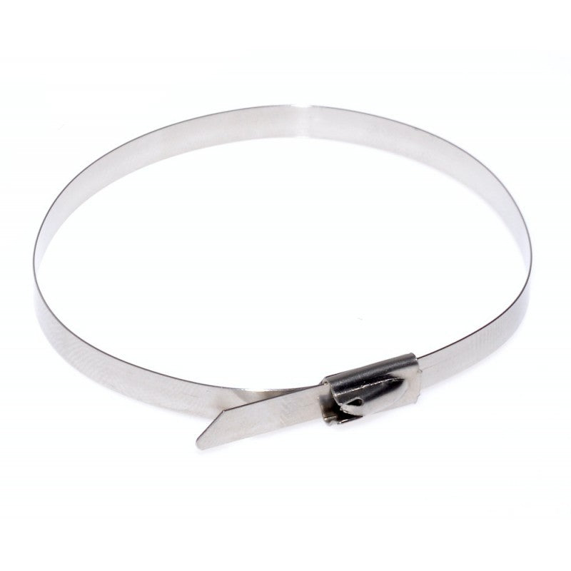Colier inox inchis circular, mecanism clichet vizibil lateral
