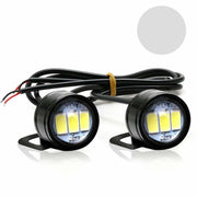 Set 2 spoturi LED auto moto rotunde 9W alb, diametru 23mm, suport metalic si cablu inclus