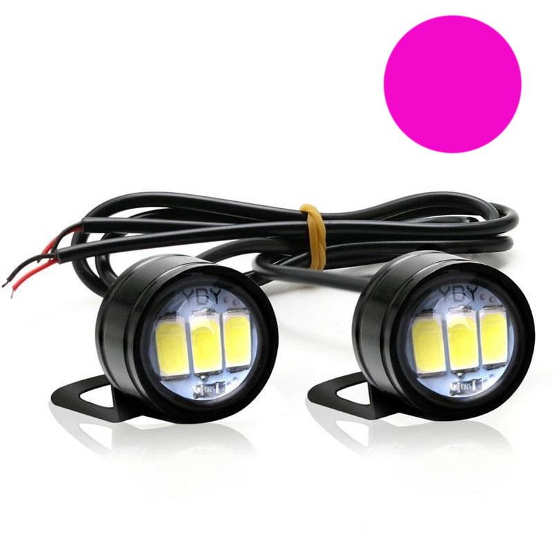 Set 2 spoturi LED auto moto 9W mov, diametru 23mm, IP65, suport metalic ajustabil, cablu inclus