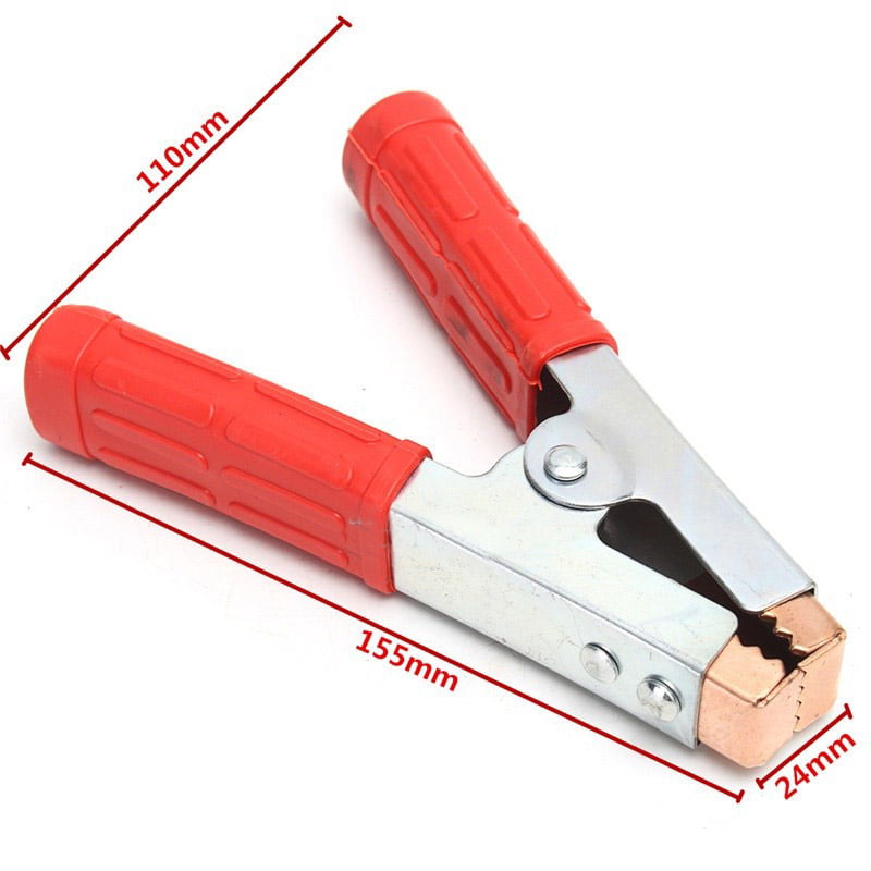 Cleste crocodil rosu 155mm lungime, deschidere 24mm, maner izolat PVC pentru baterii auto