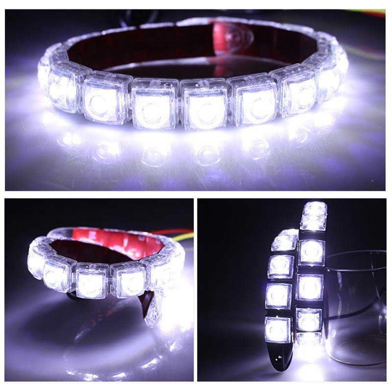 Bara LED DRL flexibila luminata intens, design modular cu banda adeziva 3M, flexibilitate ridicata
