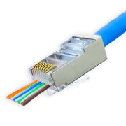 Mufa RJ45 FTP blindata Cat6E pass-through, corp metalic, 8 pini aurii, compatibila cabluri UTP/FTP/SFTP