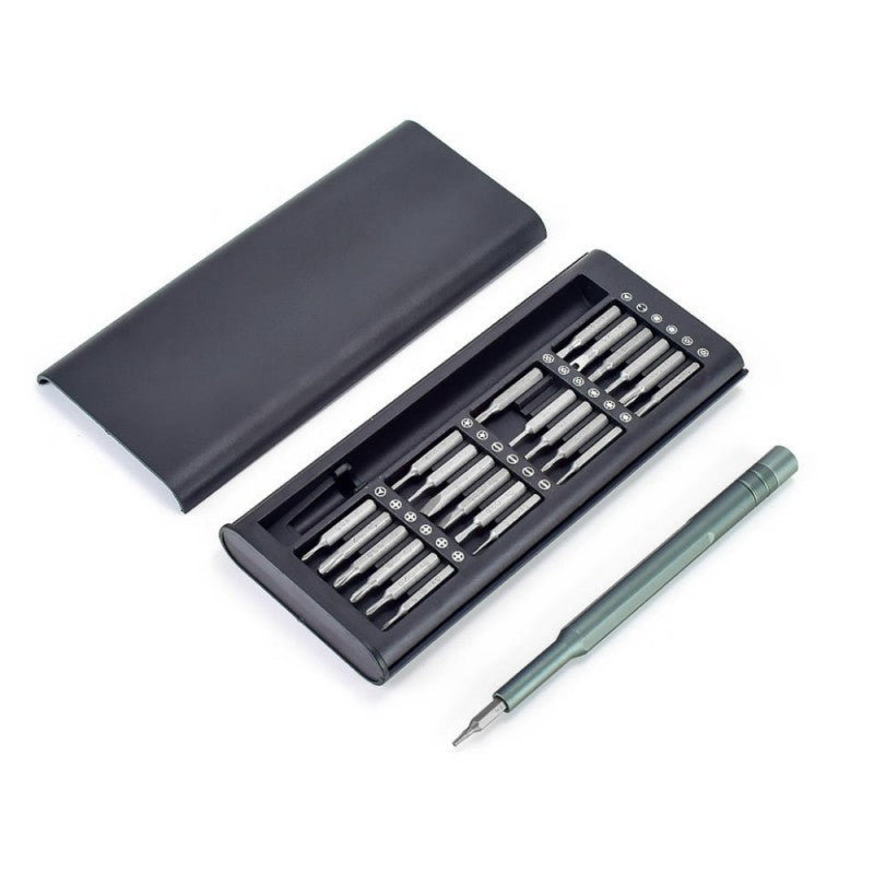 Set surubelnita de precizie cu 24 biti, cutie deschisa si maner ergonomic magnetic separat