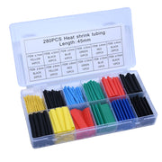 Set 280 bucati tuburi termocontractabile multicolore, diametru 1-10mm, lungime 45mm, in cutie organizata