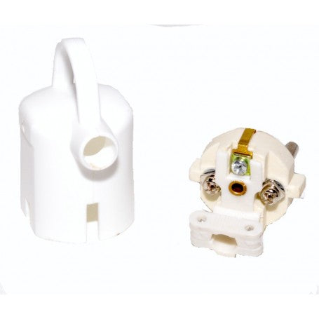 Stecher ceramic 16A demontat, cu carcasa si placa ceramica cu borne rigleta vizibile separat
