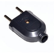 Stecher EU plat 10A 250V negru, 2 pini, carcasa ABS, compatibil prize standard europene