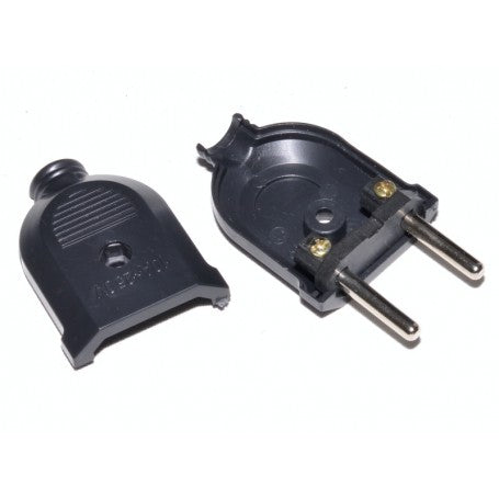 Stecher plat negru demontat, carcasa si corp cu borne surub vizibile