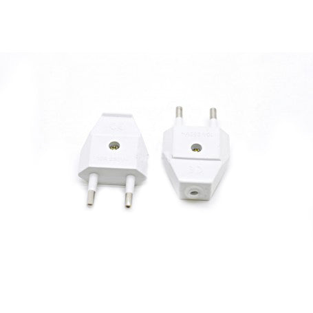 Stecher plat demontabil 10A 250V, design compact, compatibil prize europene standard, culoare alba
