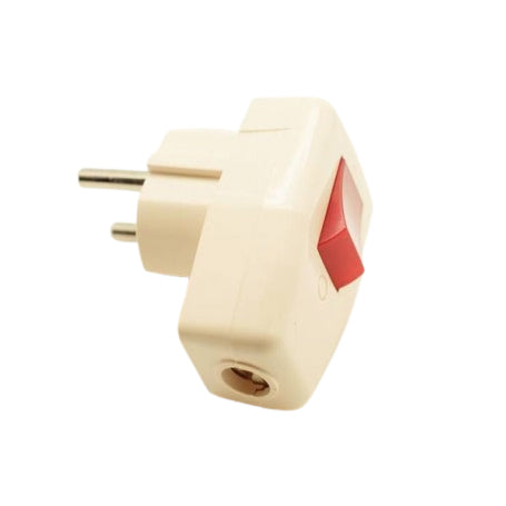Stecher cu intrerupator ON/OFF si indicator LED rosu, 16A, 220V, design compact pentru uz casnic