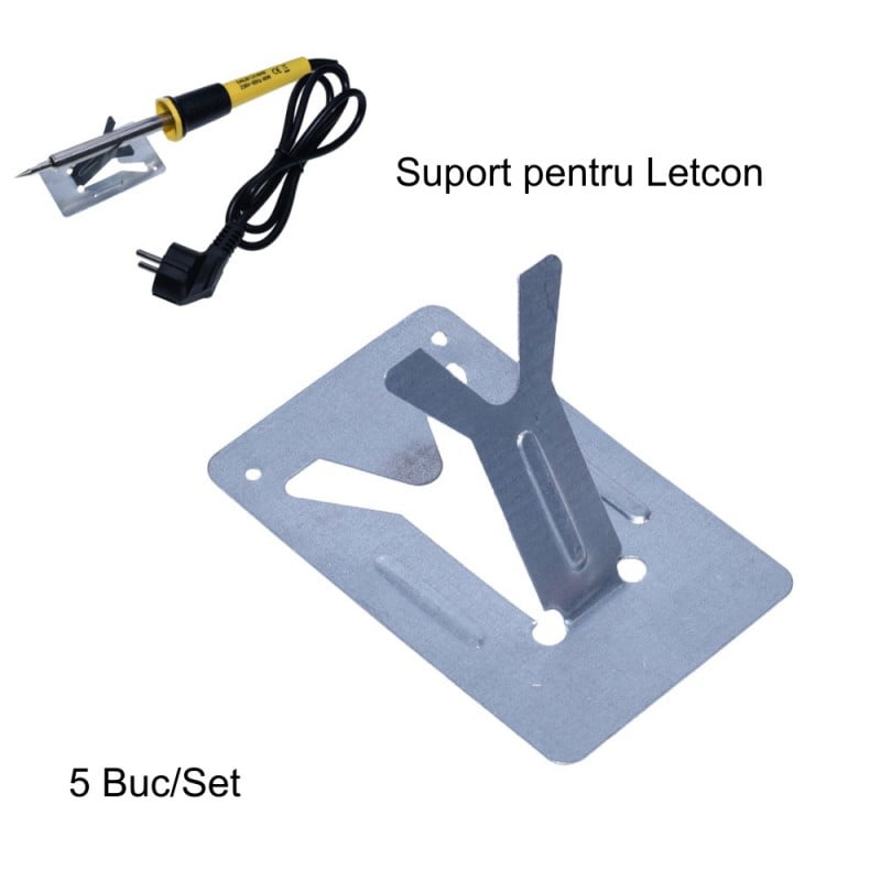 Suport letcon metalic cu letcon tip creion alaturat, set 5 bucati, compatibil 30W-300W