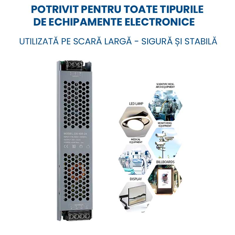Sursa alimentare 12V 60W compatibila cu benzi LED, panouri publicitare si echipamente electronice