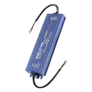 Sursa alimentare LED exterior 12V 80W IP67, carcasa aluminiu albastra, cabluri intrare/iesire vizibile