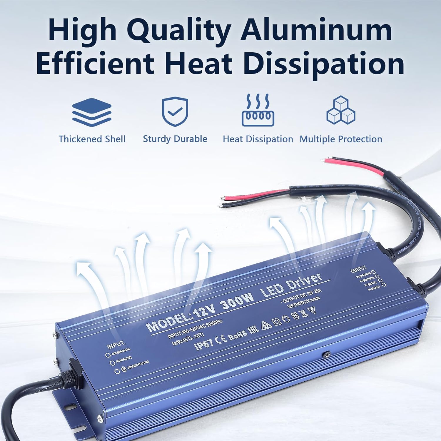 Driver LED 200W cu carcasa aluminiu si disipare termica eficienta, IP67