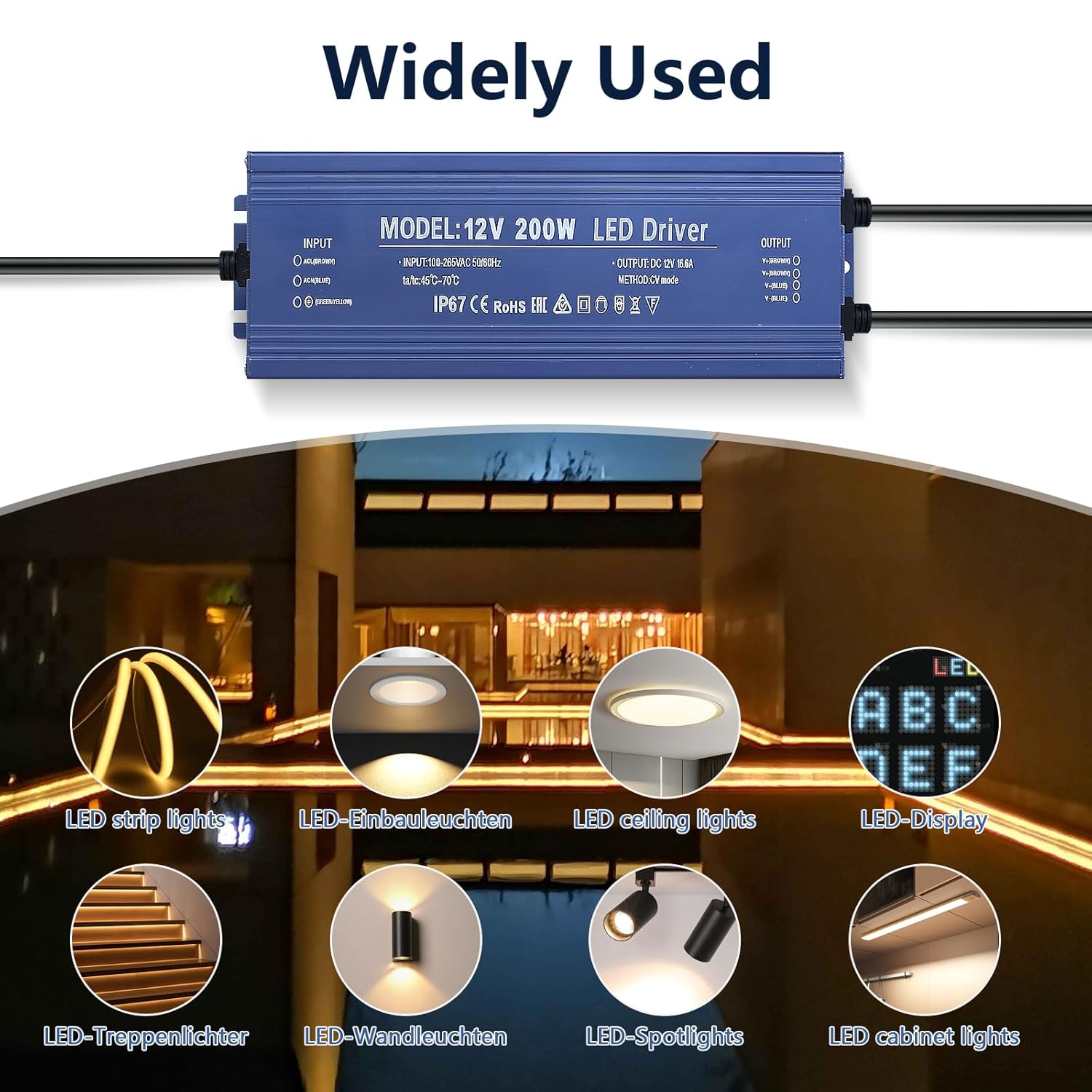 Driver LED 150W 24V IP67 compatibil cu benzi LED, spoturi, panouri si lumini de tavan