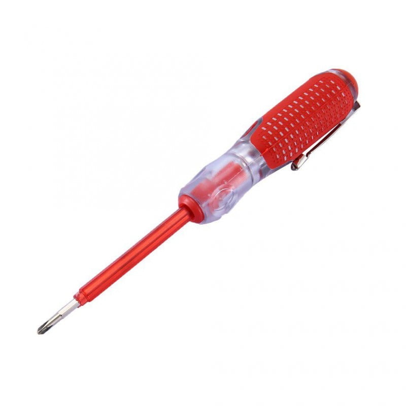 Surubelnita tester tensiune cu varf cruce montat, maner ergonomic rosu cu indicator vizibil