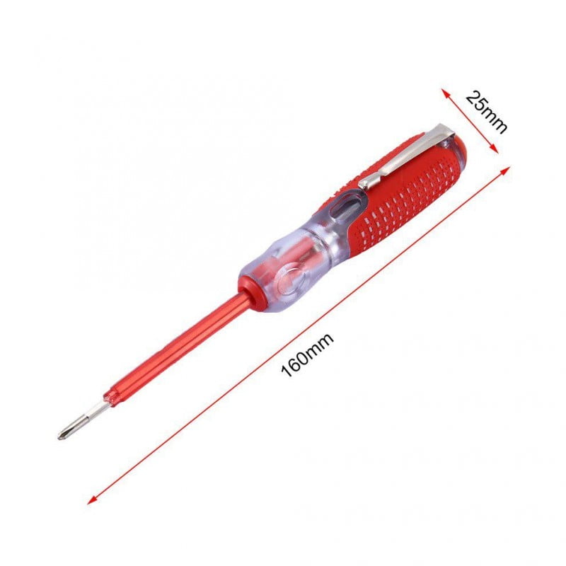 Surubelnita tester tensiune cu dimensiuni indicate: lungime 160mm, latime maner 25mm