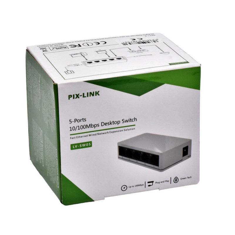 Cutie ambalaj switch desktop 5 porturi, 10/100Mbps, plug and play