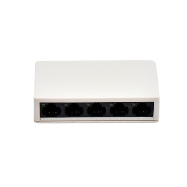 Switch retea 5 porturi RJ45, viteza 10/100Mbps, format desktop compact, alb