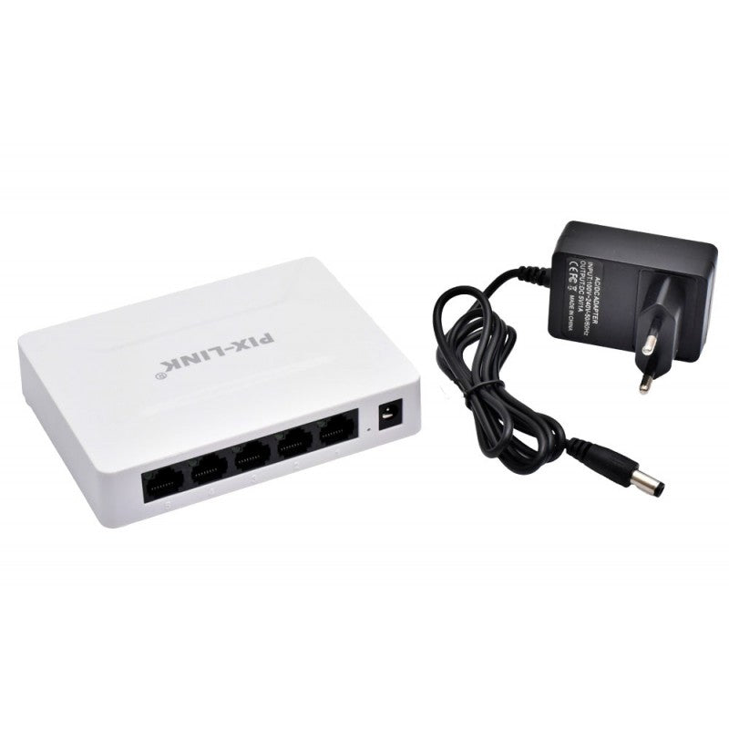 Switch gigabit 5 porturi inclus cu alimentator de retea in pachet