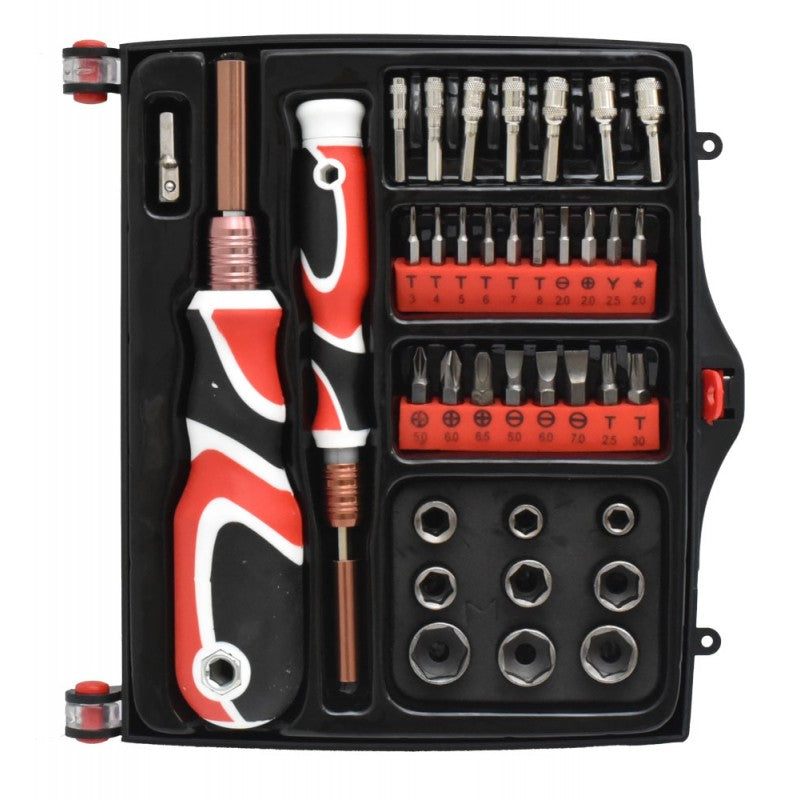 Trusa 37 piese cu surubelnite, biti Torx Phillips slot si chei tubulare, organizata in cutie portabila