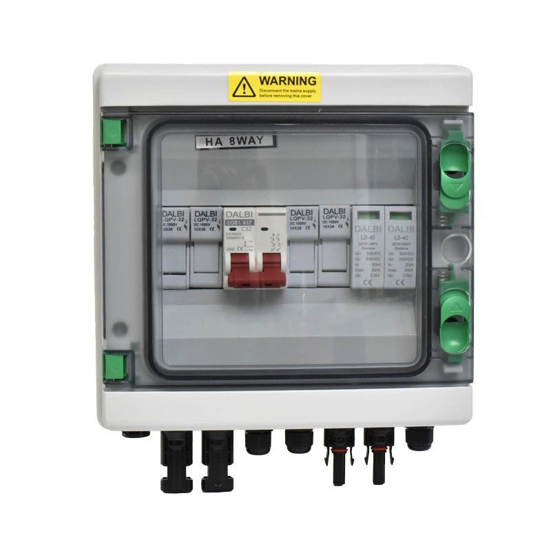 tablou fotovoltaic cu capac transparent inchis, conectori MC4 si protectie supratensiune LD-40