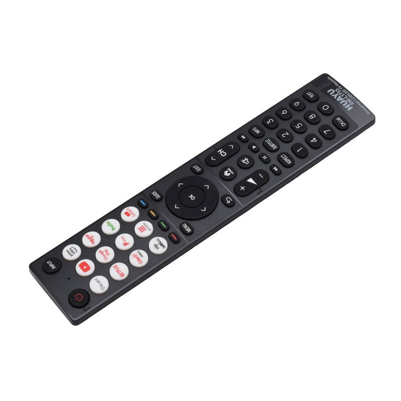 telecomanda universala TV LED LCD, vedere laterala completa, design ergonomic subtire
