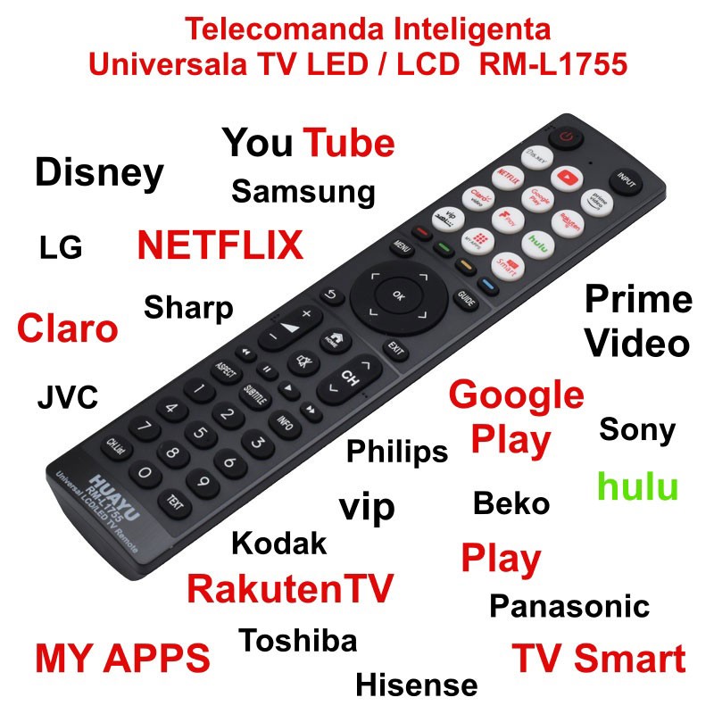 telecomanda universala TV LED LCD compatibila Samsung LG Sony Philips Panasonic Hisense Toshiba