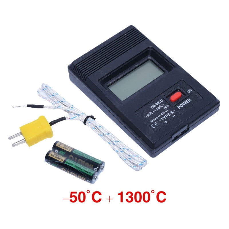 Termometru digital -50°C +1300°C, continut pachet cu baterii AAA si sonda tip K incluse