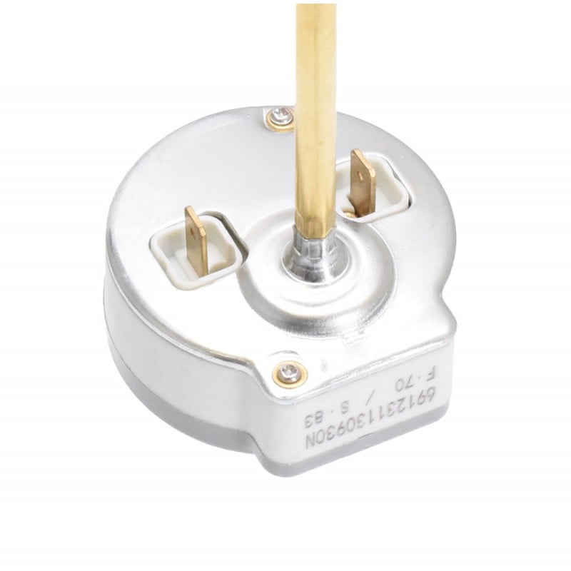 Termostat boiler - detaliu conectori tata 6,3mm si cod produs gravat pe carcasa
