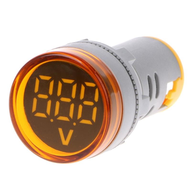 Voltmetru digital LED 22mm portocaliu, masurare AC 20-500V, protectie IP65, montaj panou