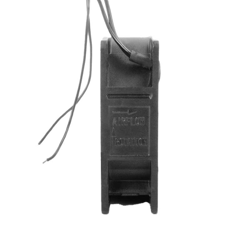 Ventilator axial 120mm profil lateral, grosime 25mm, indicatii directie flux aer si fire conectare